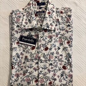Portabella New York Slim Fit Button Down Shirt Blush Multi X-Large